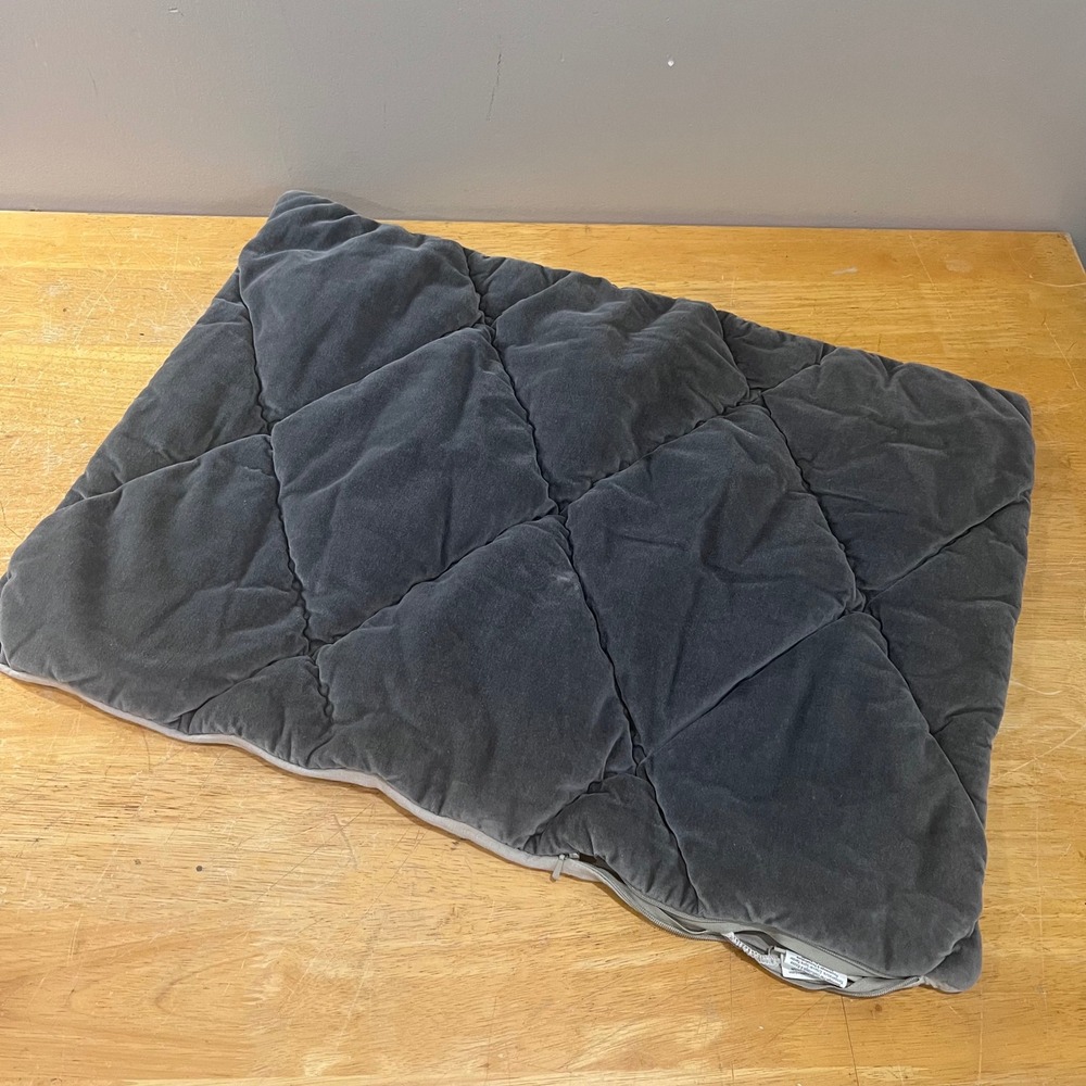 Pottery Barn Charcoal Gray Quilted Velvet Standard Sham Linen Back Vtg Aesthetic